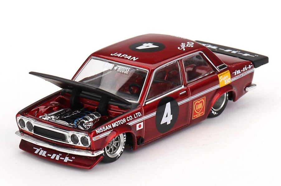 *PREORDER* Kaido House x MINI GT 1/64 Nissan Datsun Street 510 Racing V1 in  Black Carbon