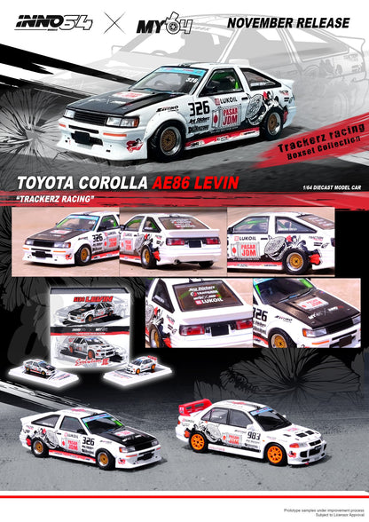 Inno64 1/64 TOYOTA COROLLA AE86 Levin "TRACKERZ RACING"