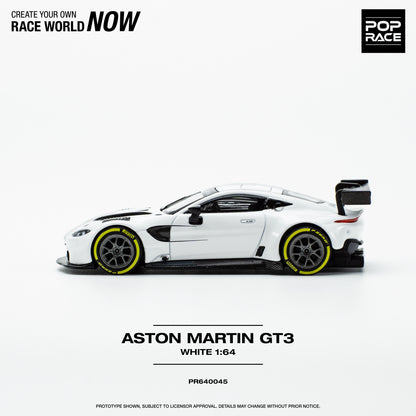 Pop Race 1/64 ASTON  MARTIN GT3 WHITE