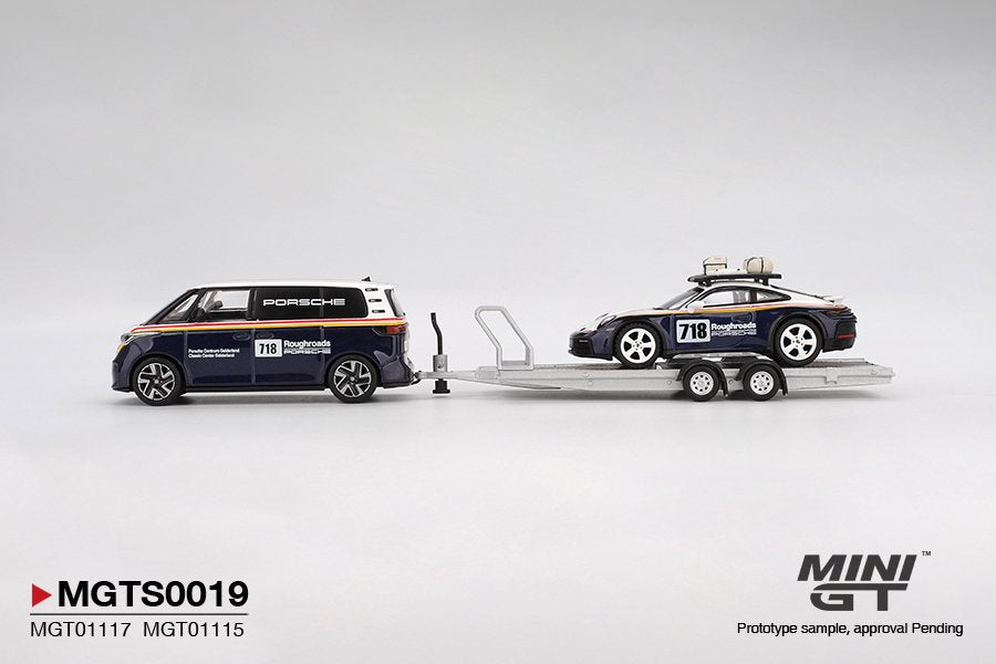 [ETA:  Feb 2026 ] Mini GT 1/64 Porsche 911 Dakar #718 with Volkswagen ID. Buzz Porsche Centrum Gelderland Roughroads Set