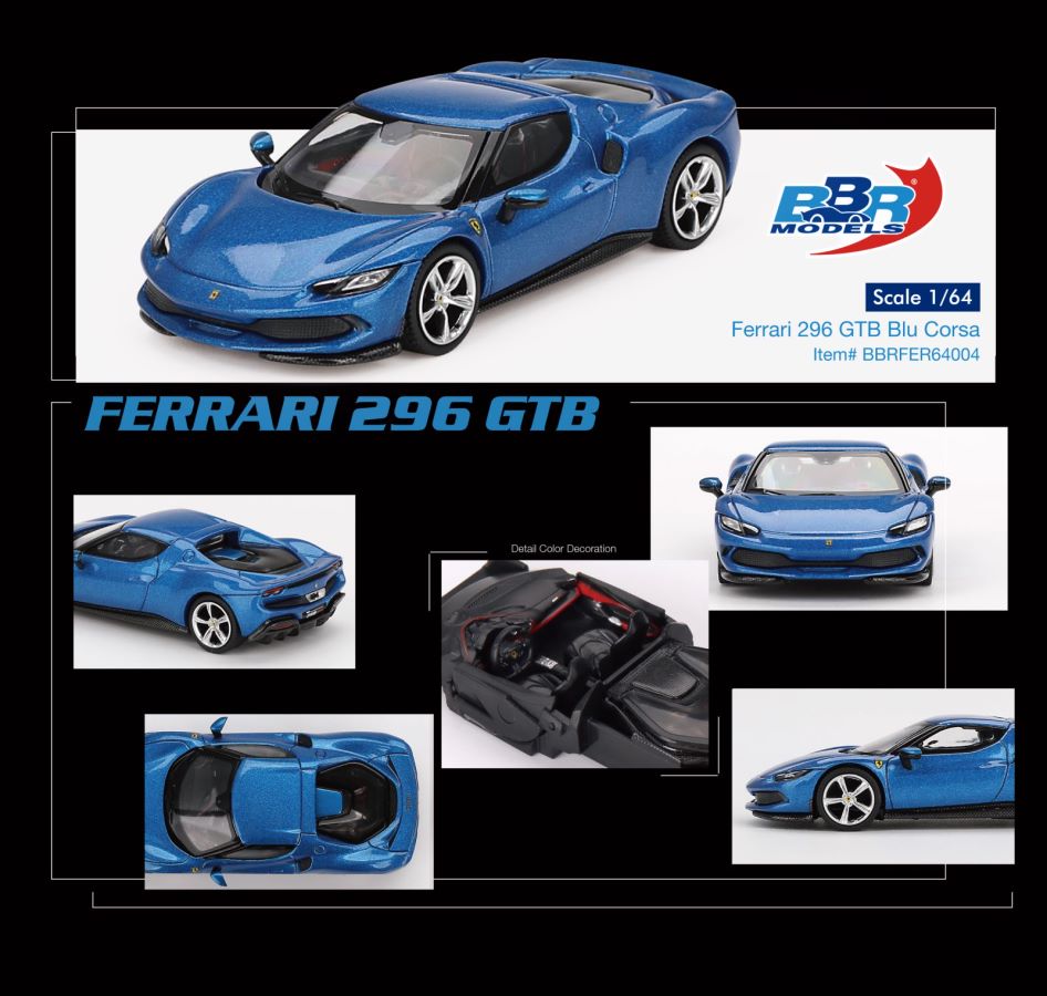 [ETA:  Sep 2025 ] BBR 1/64 Ferrari 296 GTB Blu Corsa