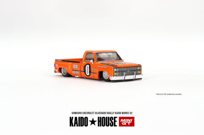 [ETA:  Sep 2024 ] Mini GT x Kaido★House 1/64 Chevrolet Silverado Dually KAIDO WORKS V2 – Orange