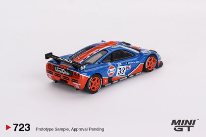 [ETA:  Aug 2024 ] Mini GT 1/64 McLaren F1 GTR #33 1996 Le Mans 24Hr GULF – Blue – MiJo Exclusives **in clamshell blisters***