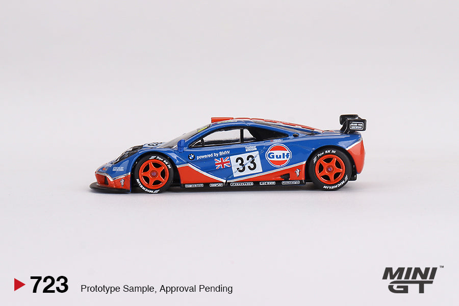 [ETA:  Aug 2024 ] Mini GT 1/64 McLaren F1 GTR #33 1996 Le Mans 24Hr GULF – Blue – MiJo Exclusives **in clamshell blisters***