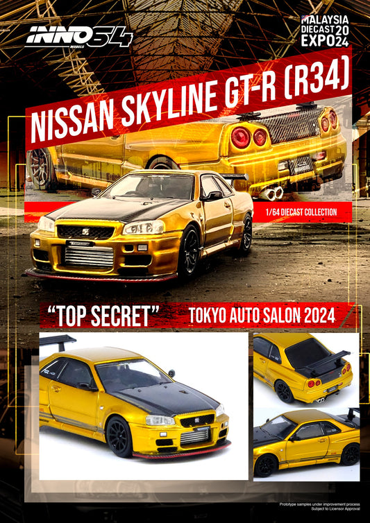 Inno64 1/64 Nissan Skyline GT-R (R34) "TOP SECRET" Tokyo Auto Salon 2024 ***Malaysian Diecast Expo 2024 Event Exclusive***