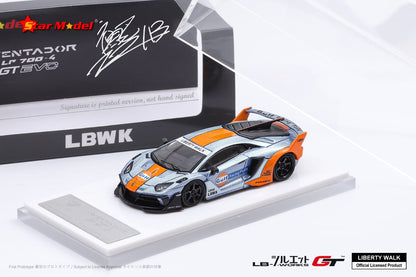 Star Model 1/64 LBWK LP700-4 LB-Silhouette Works Aventador GT Evo Gulf Raw Ice Blue