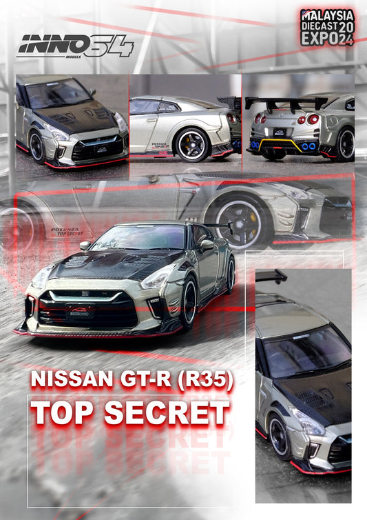 Inno64 1/64 Nissan GT-R (R35) "TOP SECRET" Malaysia Diecast Expo 2024 Special Edition