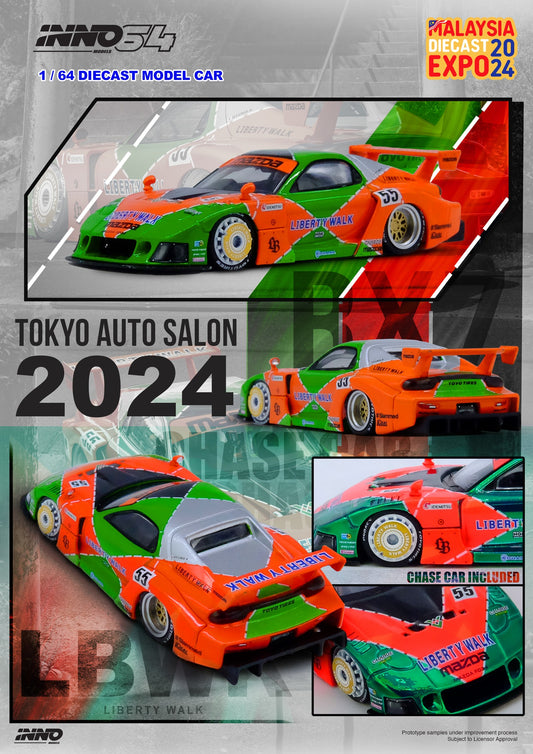 Inno64 1/64 LBWK RX-7 FD3S LB SUPER SILHOUETTE TOKYO AUTO SALON 2024 ***Malaysia Diecast Expo 2024 Special Edition***