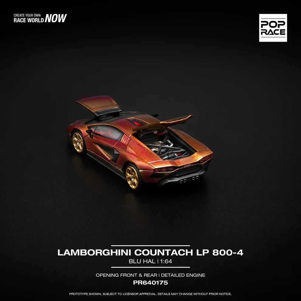 Pop Race 1/64 Lamborghini Countach LPI800-4 Blu Hal