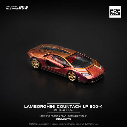 Pop Race 1/64 Lamborghini Countach LPI800-4 Blu Hal