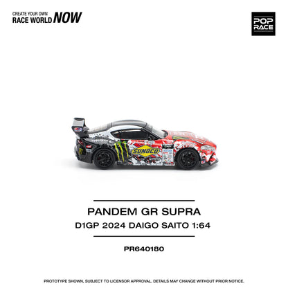 Pop Race 1/64 GR Supra A90  Pandem Rocket Bunny Modified. Sunoco Racing Livery
