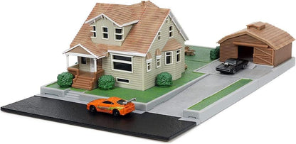 Jada 1/64 Dom Toretto's House w/ Charger & Supra - Nano Hollywood Rides Diorama