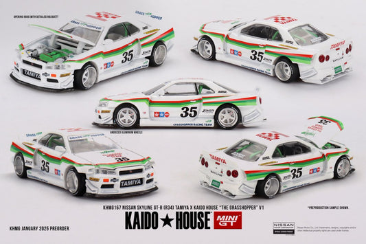 [ETA:  Nov 2025 ] Kaido★House x Mini GT 1/64 Nissan Skyline GT-R (R34) TAMIYA x 
KAIDO HOUSE "The GRASSHOPPER" V1