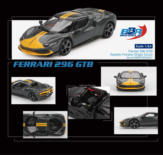 [ETA:  Jun 2026 ] BBR Models 1/64 Ferrari 296 GTB Assetto Fiorano Grigio Scuro