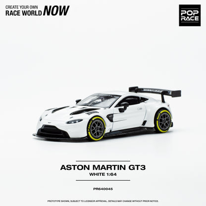 Pop Race 1/64 ASTON  MARTIN GT3 WHITE