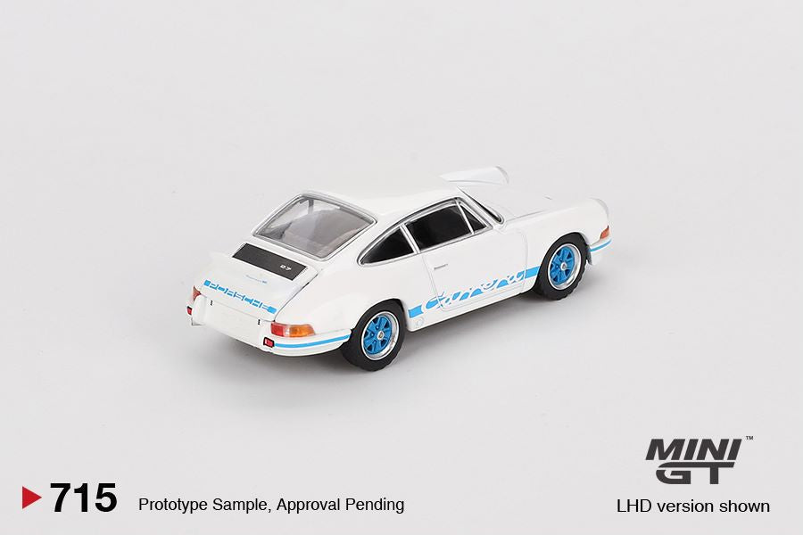 Mini GT 1/64 Porsche 911 Carrera RS 2.7 Grand Prix White with Blue Livery