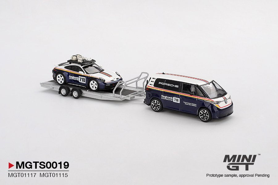 [ETA:  Feb 2026 ] Mini GT 1/64 Porsche 911 Dakar #718 with Volkswagen ID. Buzz Porsche Centrum Gelderland Roughroads Set
