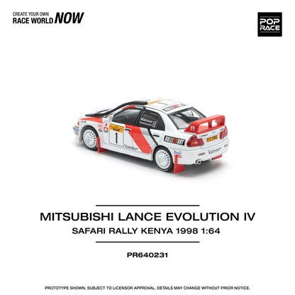Pop Race 1/64 Lancer Evolution EVO IV Safari Rally Kenya 1998 (PR640231)
