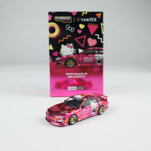 [ETA:  Feb 2026 ] Tarmac Works 1/64 VERTEX Silvia (S 14) Hello Kitty Pink Chrome