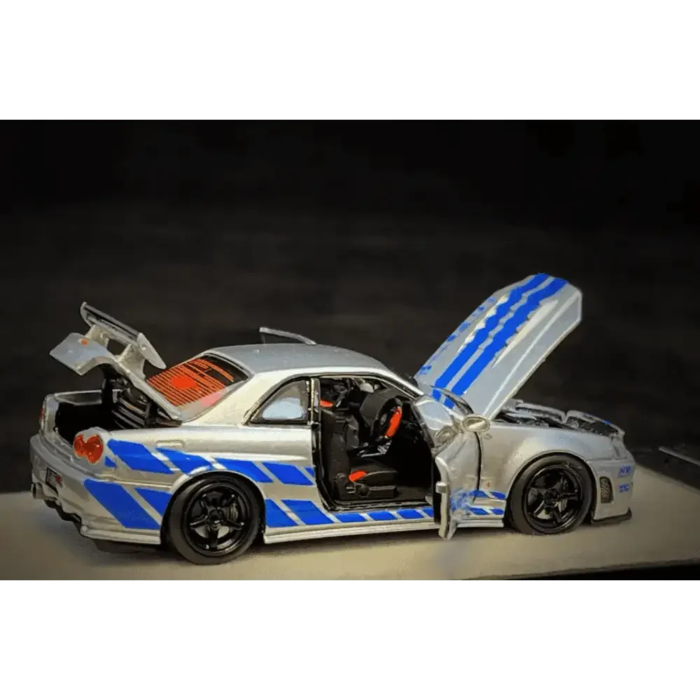 PGM 1/64 PGM Nissan Skyline GT-R R34  FNF Silver-Blue