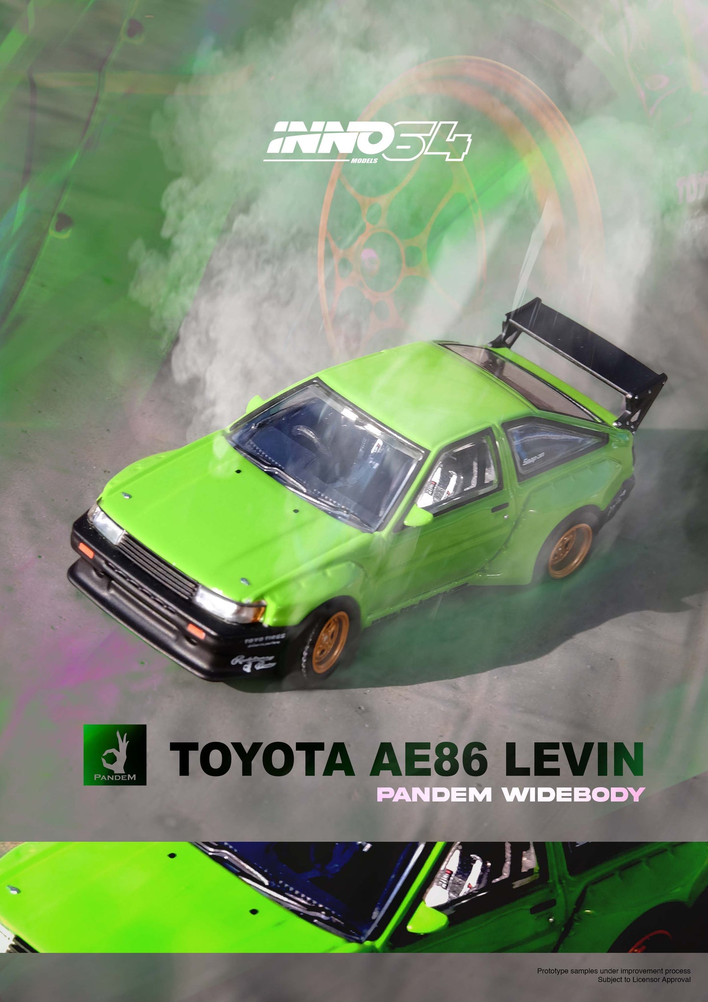 [ETA:  Mar 2025 ] Inno64 1/64 TOYOTA AE86 Levin "PANDEM ROCKET BUNNY" Green