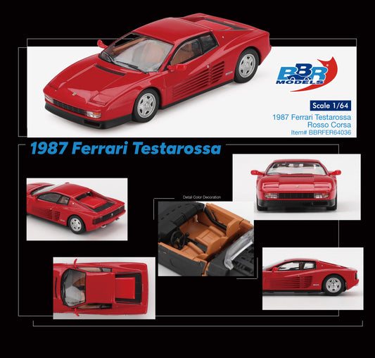 [ETA:  Nov 2026 ] BBR 1/64 1987 Ferrari Testarossa  Rosso Corsa