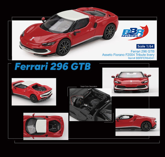 [ETA:  Nov 2026 ] BBR 1/64 Ferrari 296 GTB Asseto Fiorano F2004 Tribute livery