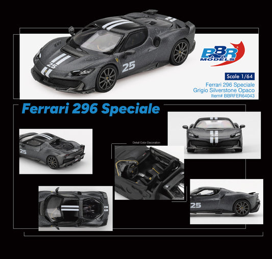 [ETA:  Nov 2026 ] BBR 1/64 Ferrari 296 Speciale Grigio Silverstone Opaco