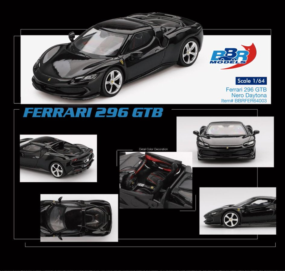 [ETA:  Feb 2026 ] BBR Models 1/64 Ferrari 296 GTB Nero Daytona