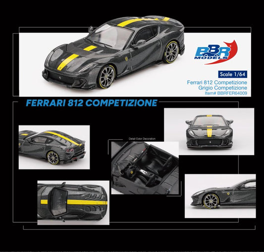[ETA:  Dec 2025 ] BBR Models 1/64 Ferrari 812 Competizione Grigio Competizione