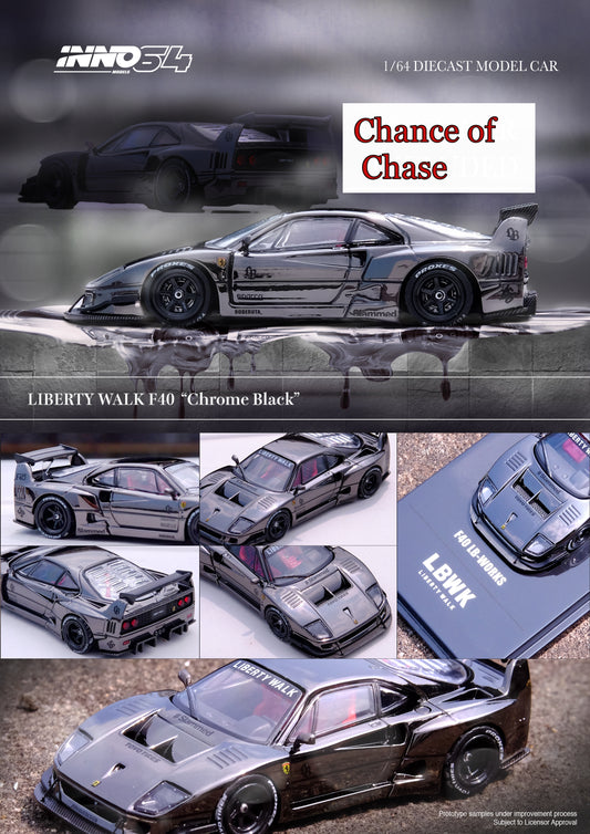 [ETA:  Nov 2024 ] Inno64 1/64 LBWK F40 Chrome Black **Chance of Chase***