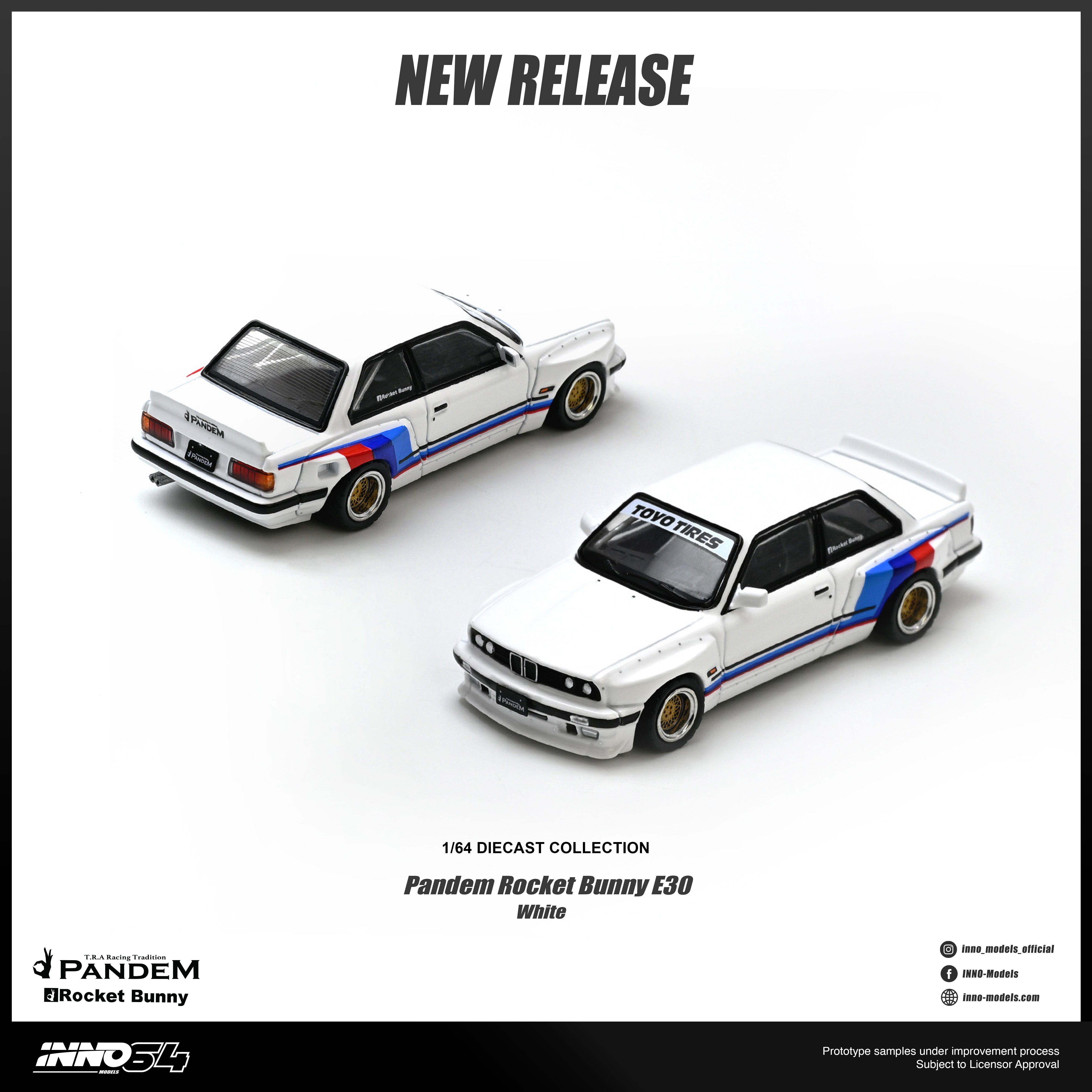 ETA: Nov 2026 ] Inno64 1/64 PANDEM ROCKET BUNNY E30 White – Black