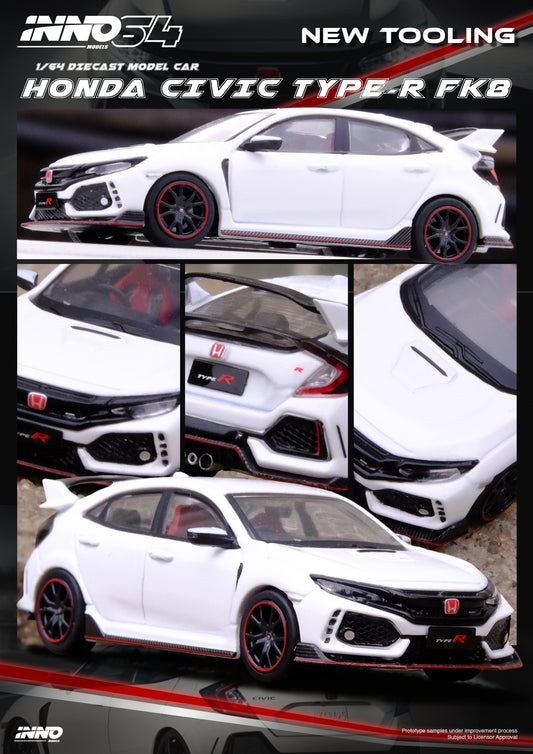 [ETA:  Sep 2025 ] Inno64 1/64 HONDA CIVIC TYPR-R (FK8) White