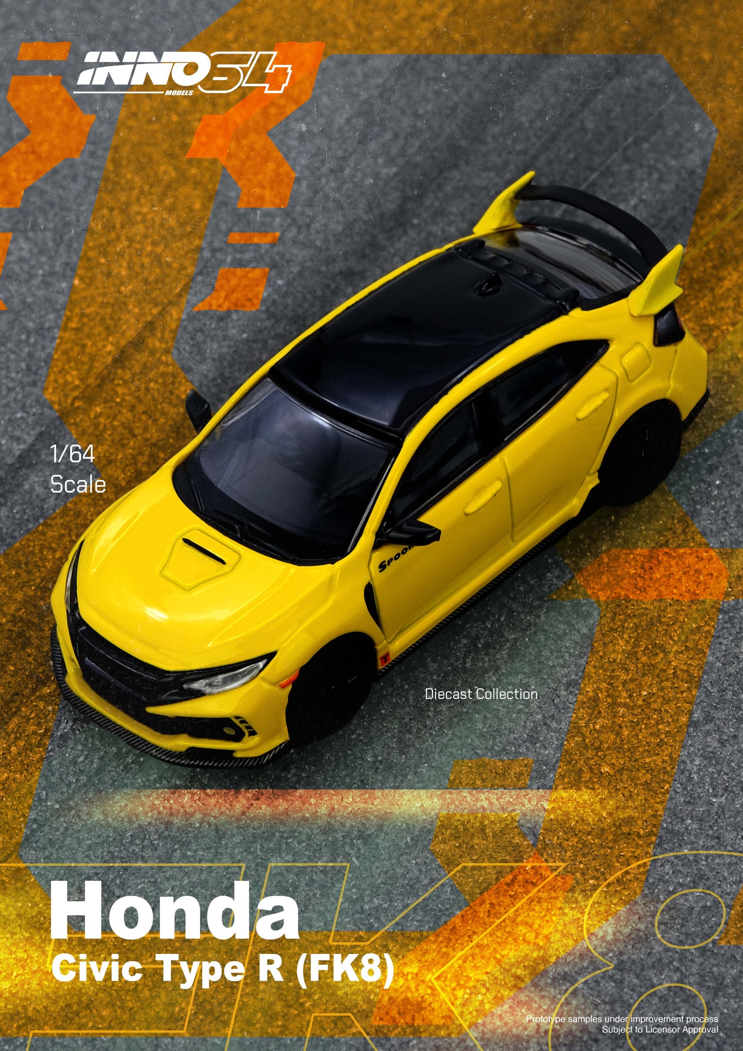 [ETA:  Dec 2025 ] Inno64 1/64 HONDA CIVIC TYPE-R (FK8) Yellow