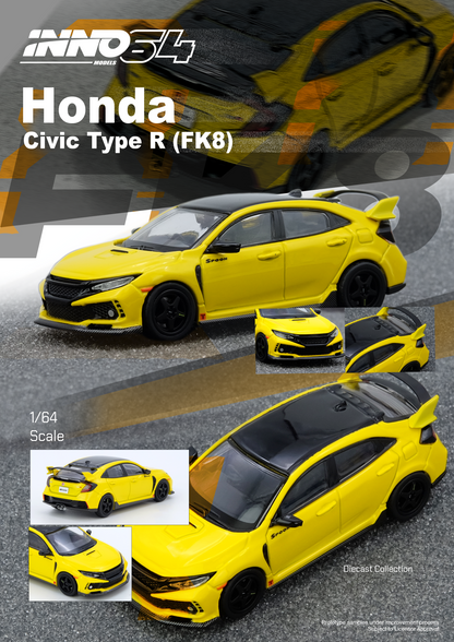[ETA:  Dec 2025 ] Inno64 1/64 HONDA CIVIC TYPE-R (FK8) Yellow