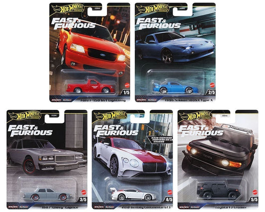 Hot Wheels 1:64 Fast & Furious Premium 2024 H Assortment (set of 5)