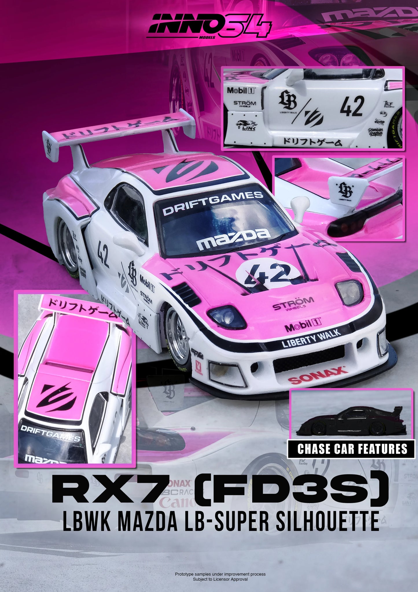 [ETA:  Aug 2026 ] Inno64 1/64 MAZDA RX7 (FD3S) LB-SUPER SILHOUETTE "DRIFT GAMES 2025"