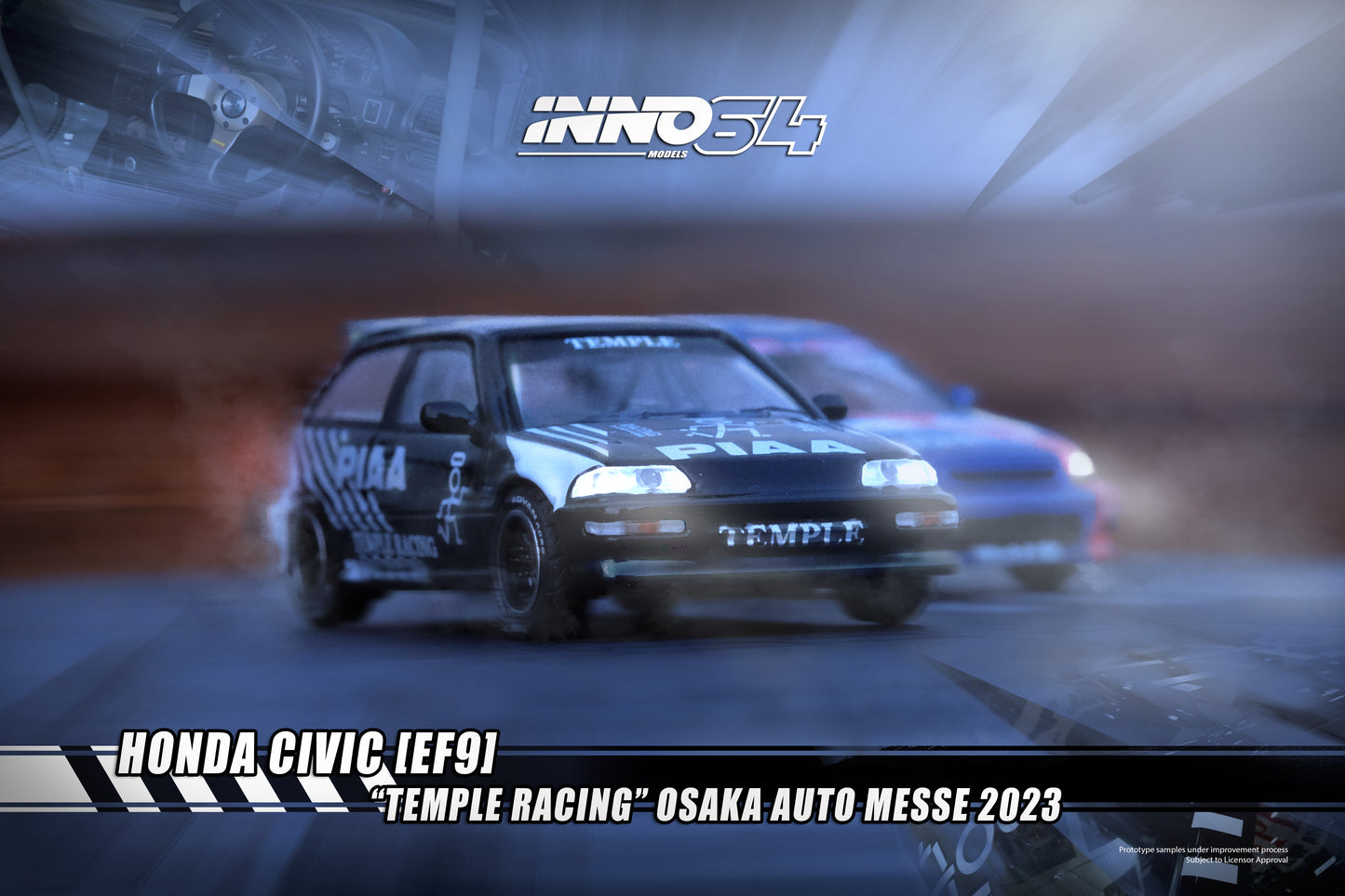 Inno64 1/64 HONDA CIVIC EF9 "TEMPLE RACING" Osaka Auto Messe 2023