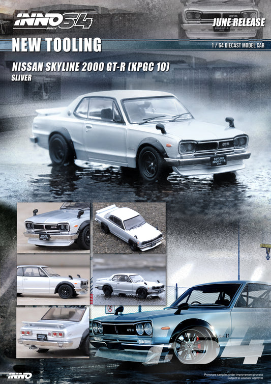 Inno64 1/64 NISSAN SKYLINE 2000 GT-R (KPGC10) Silver
