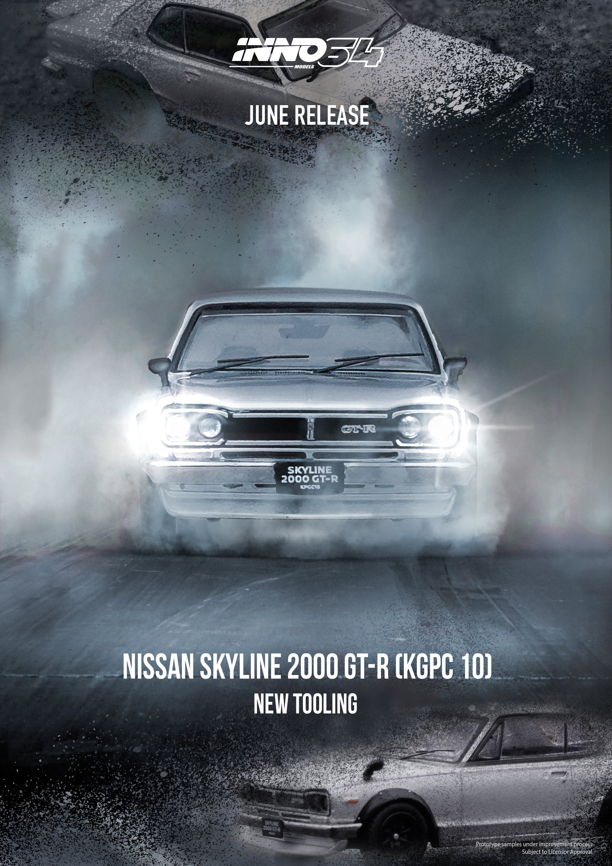 INNO64 1/64 Nissan Skyline (KPGC10) 2000 GT-R in White INNO64 1/64 Nissan Skyline (KPGC10) 2000 GT-R in White