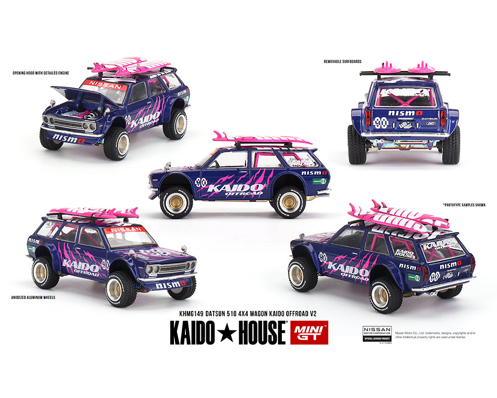 [ETA:  Jun 2025 ] Mini GT x Kaido★House 1/64 Datsun 510  4x4 Wagon Kaido Offroad V2