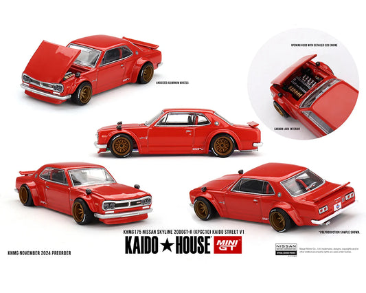 Mini GT x Kaido★House 1/64 Nissan Skyline 2000GT-R (KPGC10) Kaido Street V1