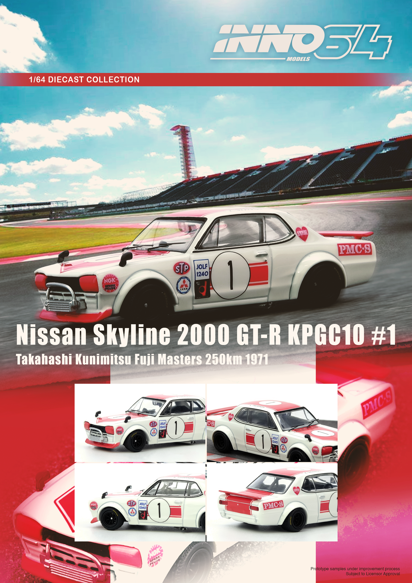 [ETA:  Jul 2025 ] Inno64 1/64 NISSAN SKYLINE 2000 GT-R KPGC10 #1 
Takahashi Kunimitsu Fuji Masters 250Km 1971