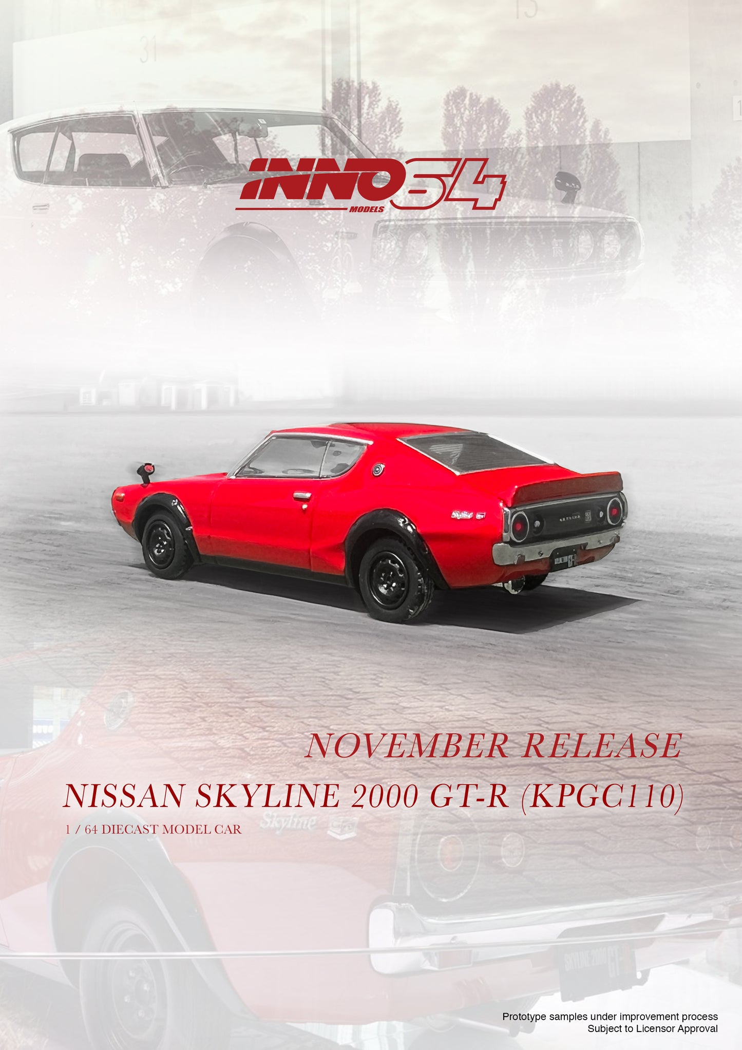 [ETA:  Jan 2024 ] Inno64 1/64 NISSAN SKYLINE 2000 GT-R (KPGC110) Red