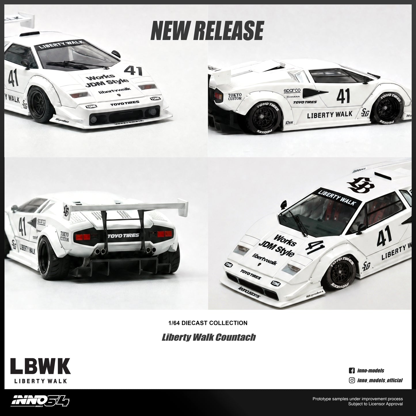 [ETA:  Nov 2026 ] Inno64 1/64 LIBERTY WALK COUNTACH (**With Chance of Chase**)