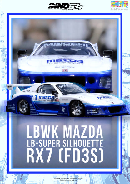 [ETA:  Jan 2025 ] Inno64 1/64 MAZDA RX7 (FD3S) LB-SUPER SILHOUETTE ***Hong Kong Toy Car Salon 2024 Special Edition*** With Chance of Chase