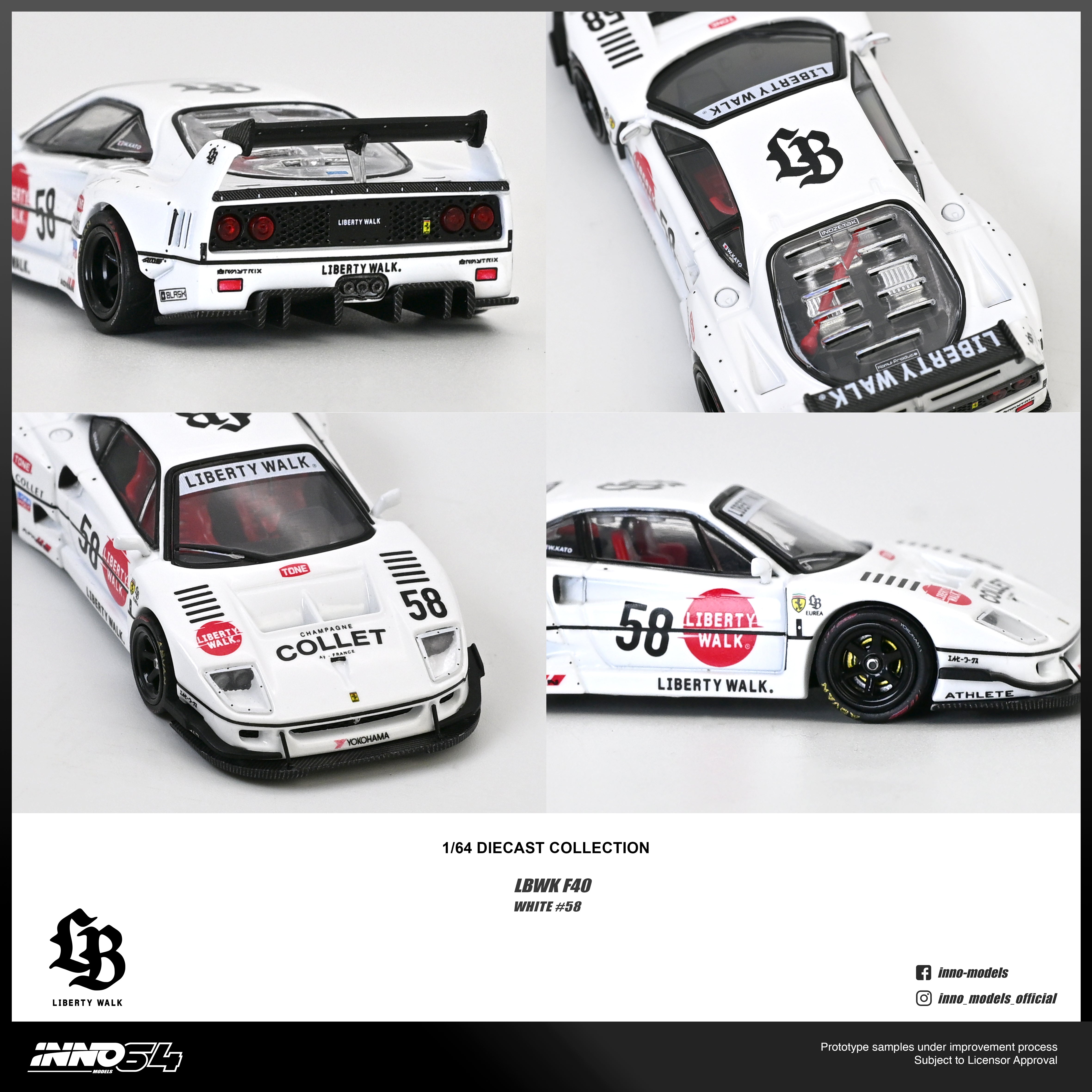 Inno64 1/64 LBWK F40 COLLET ***With Chance of Chase*** – Black Ice