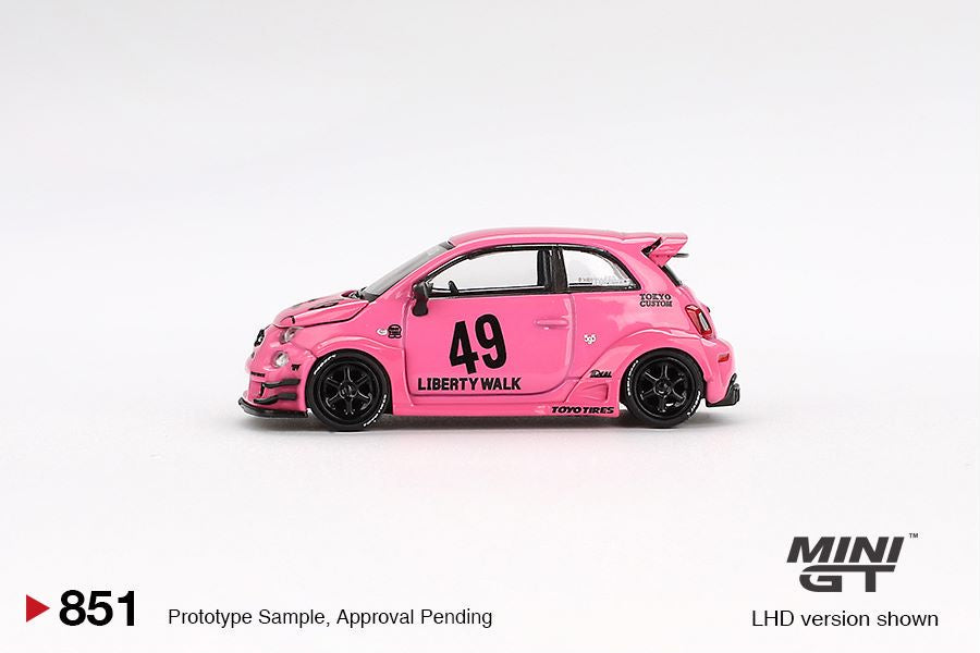 [ETA:  Apr 2025 ] Mini GT 1/64 ABARTH 595 LB-WORKS x Abas Works  Pink