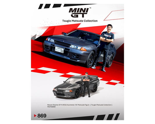 [ETA:  Jun 2025 ] Mini GT 1/64 Nissan Skyline GT-R (R32) Nismo Gunmetal w/ Matsuda Figure – Tsugio Matsuda Collection