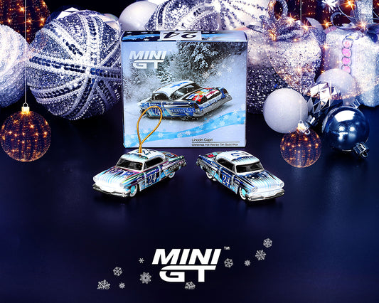 Mini GT 1/64 Lincoln Capri Christmas Hot Rod Set by Tim Sadchikov 2024 Christmas Edition Limited